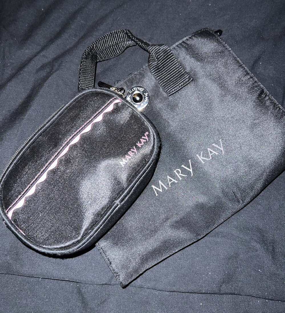 Mary Kay Black Cosmetic Organizer Travel Case & Small Make-up Bag